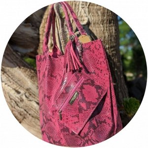 Сумка-шоппер PELLE - Shopper PITON FUXIA