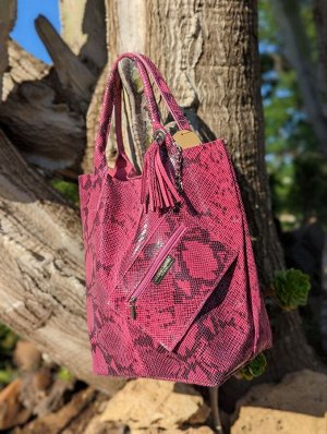 Сумка-шоппер PELLE - Shopper PITON FUXIA