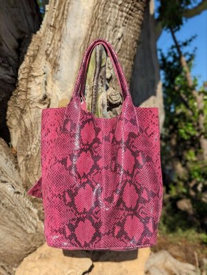 Сумка-шоппер PELLE - Shopper PITON FUXIA