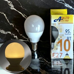 Лампа светодиодная LED-G45-Regular 10Вт 175-265В Е14 3000К 900Лм ШАР