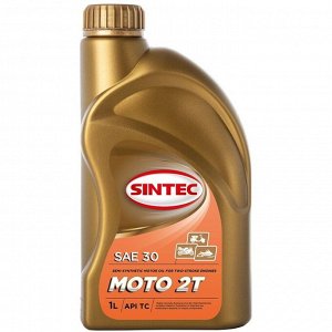 Масло моторное Sintec Мото 2T, красное, полусинтетическое, 1 л