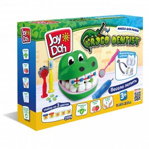 Масса для лепки Joy Doh, набор CROCO DENTIST - ЗУБАСТИК, голова крокодила, 3D формы, 8 аксессуаров, 5 баночек с тестом, (5 х 50г.)