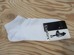 Носки женские спортивные хлопковые демисезонные укороченные цвет Белый (Юстатекс)