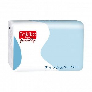 Салфетки бумажные в мягкой упаковке Family 2слойные Tokiko Japan 250шт