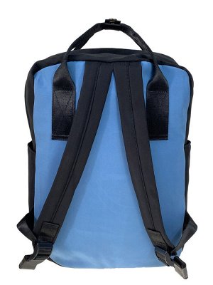 Молодежный рюкзак из текстиля, цвет голубой с черным