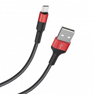 Кабель USB - Type-C Hoco X26 Xpress  100см 2A (black/red)