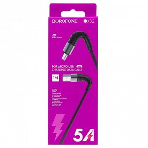 Кабель USB - micro USB Borofone BX32 Munificent  100см 2,4A (black)