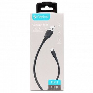 Кабель USB - Type-C Celebrat FLY-2T  100см 2,4A (black)