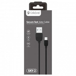 Кабель USB - Type-C Celebrat SKY-2T  100см 2,4A (black)