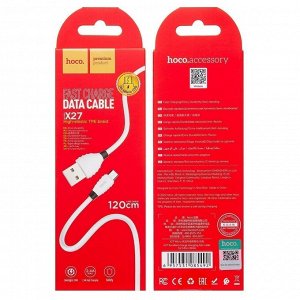 Кабель USB - micro USB Hoco X27 Excellent  120см 2,4A  (white)