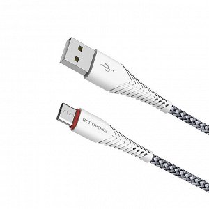 Кабель USB - Type-C Borofone BX25 Powerful  100см 3A  (white)