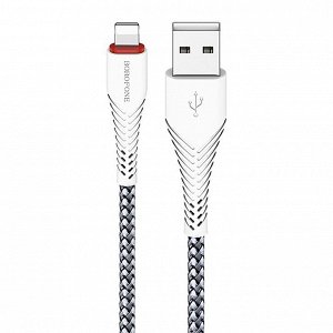 Кабель USB - Apple lightning Borofone BX25 Powerful  100см 2,4A (white)