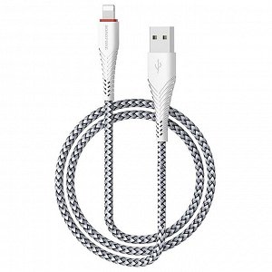 Кабель USB - Apple lightning Borofone BX25 Powerful  100см 2,4A (white)