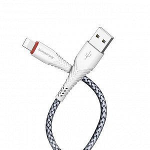 Кабель USB - Apple lightning Borofone BX25 Powerful  100см 2,4A (white)