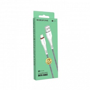 Кабель USB - Apple lightning Borofone BX25 Powerful  100см 2,4A (white)