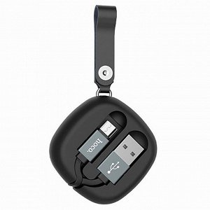 Кабель USB - micro USB Hoco U33 Retractable для HTC/Samsung (90 см) (black)