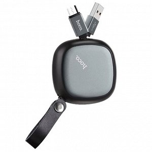 Кабель USB - micro USB Hoco U33 Retractable для HTC/Samsung (90 см) (black)