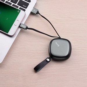 Кабель USB - micro USB Hoco U33 Retractable для HTC/Samsung (90 см) (black)