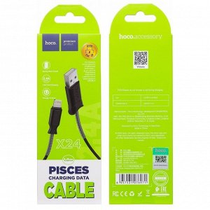 Кабель USB - Apple lightning Hoco X24 Pisces  100см 2,4A (black)