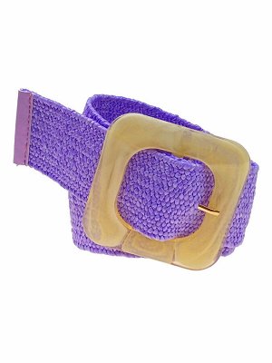 Ремень женский плетеный из соломы, цвет фиолетовый