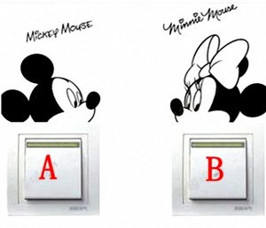 Набор из двух стикеров для выключателя универсальный "Мышки"
