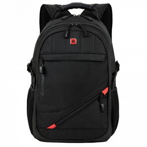 Рюкзак GERMANIUM "S-01" универсальный, с отделением для ноутбука, влагостойкий, черный, 47х32х20 см