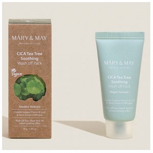 MARY&amp;MAY CICA TeaTree Soothing Wash off Pack Успокаивающая очищающая маска с чайным деревом и центеллой