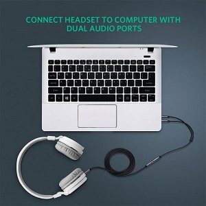 Кабель переходник аудио штекер Dual 3.5 мм. jack  - 3.5 мм гнездо алюминиевый (AV140) Ugreen
