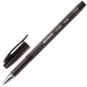 Ручка гелевая BRAUBERG Income, ЧЕРНАЯ, корпус тонированный, игольч. узел 0,5мм, линия 0,35мм, 141517