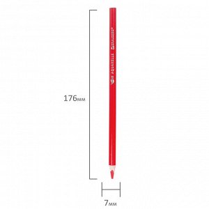 Карандаши цветные акварельные BRAUBERG PREMIUM AQUARELLE, 12 цветов, грифель мягкий 4 мм, 181671