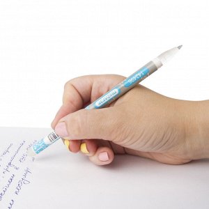 Ручка стираемая гелевая ПИФАГОР, СИНЯЯ, корпус двухцветный, узел 0,5мм, линия 0,35мм, 142496