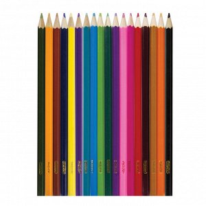 Карандаши цветные ПИФАГОР для мальчиков "БЫСТРЕЕ! ВЫШЕ! СИЛЬНЕЕ!", 18 цветов, классические, 181357