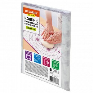 Коврик силиконовый для выпечки (раскатки/запекания) 30х40см, фиолетовый, DASWERK 608423