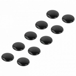 Магниты BRAUBERG BLACK&WHITE УСИЛЕННЫЕ 30 мм, НАБОР 10 шт, черные, 237466