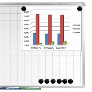 Магниты BRAUBERG BLACK&WHITE УСИЛЕННЫЕ 30 мм, НАБОР 10 шт, черные, 237466