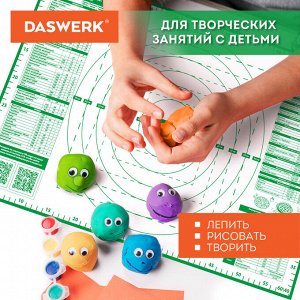 Коврик силиконовый для выпечки (раскатки/запекания) 40х60см, зеленый, ПОДАРОК пластик нож, DASWERK 608426