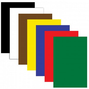 Картон цветной А4 немелованный,  7л. 7цв., ПИФАГОР, 200х283мм, 127051