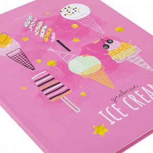 Дневник 1-11 класс 48л, твердый, BRAUBERG, глянцевая ламинация, с подсказом, Ice cream party, 106602