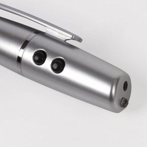 Ручка-указка лазерная, радиус 200 м, LED фонарь, шариковая ручка, линия 0,5 мм, LH612