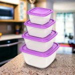 Контейнеры для продуктов набор «Прованс» №2 (СВЧ) 0,6л; 1,0л; 1,7л; 2,5л (4шт)