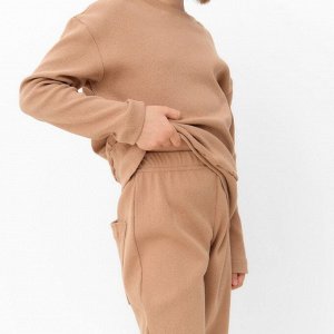 Костюм для девочки (свитшот, брюки) MINAKU, бежевый.