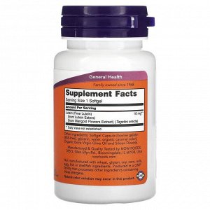 Лютеин для глаз NOW Lutein 10мг - 60 гел.капс.