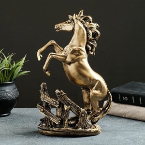 Фигура "Лошадь на камне" 20х10х30 см, бронза с позолотой
