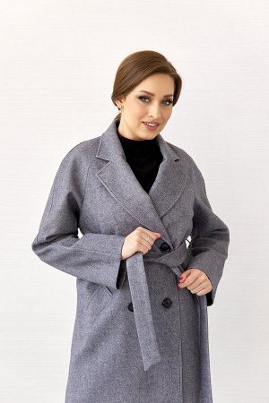 Пальто женское демисезонное 23220 (серый/рубчик)