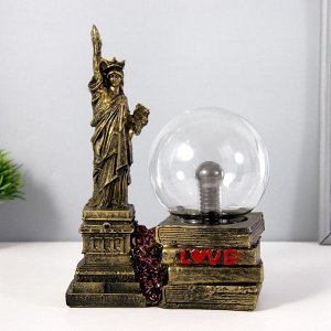Плазменый шар "Статуя свободы" золото 14х10х16 см