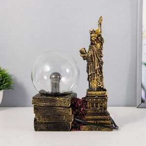 Плазменый шар "Статуя свободы" золото 14х10х16 см