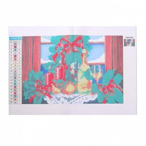 Алмазная мозаика с частичным заполнением «Новогодний натюрморт» 20х30 см на холсте