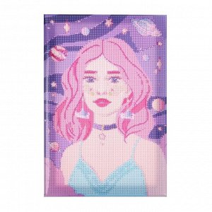 Алмазная мозаика на подрамнике с полным заполнением «Космическая девушка», 20х30 см