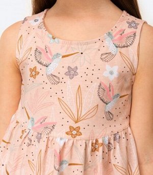 Happy Fox Платье для девочки, цвет бежевый с колибри