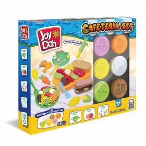 Масса для лепки Joy Doh, набор CAFETERIA SET - КАФЕТЕРИЙ, доп. пресс-формы,  11 аксессуаров, 6 баночек с тестом,  (6 x 28 г.)